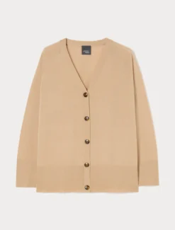 Cardigan in pura lana - BEIGE