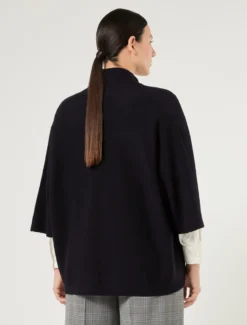 Cardigan in pura lana - BLU NOTTE