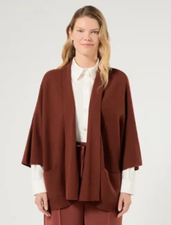 Cardigan in pura lana - BORDEAUX