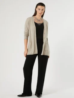Cardigan in puro cachemire - BEIGE