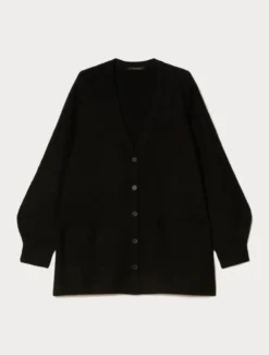 Cardigan in puro cachemire - NERO