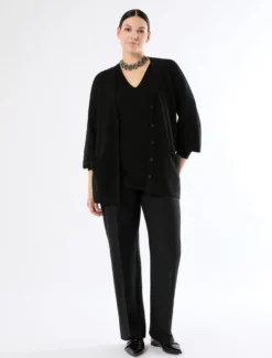 Cardigan in puro cachemire - NERO
