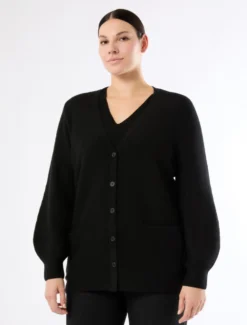 Cardigan in puro cachemire - NERO
