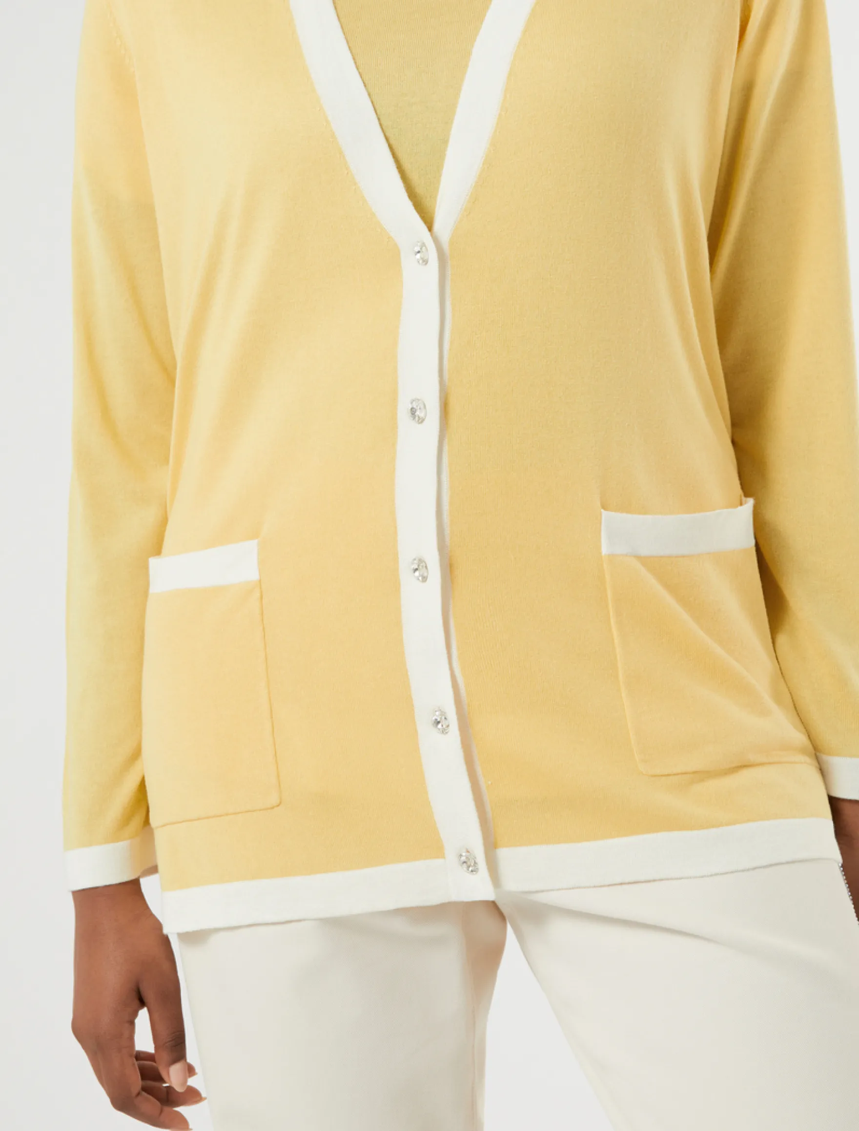 Cardigan in seta e cachemire - GIALLO