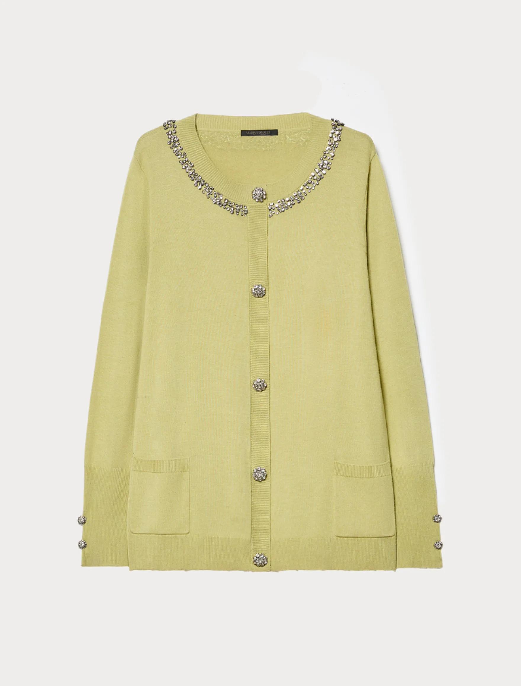 Cardigan in seta e cachemire - LIME