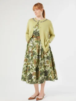 Cardigan in seta e cachemire - LIME