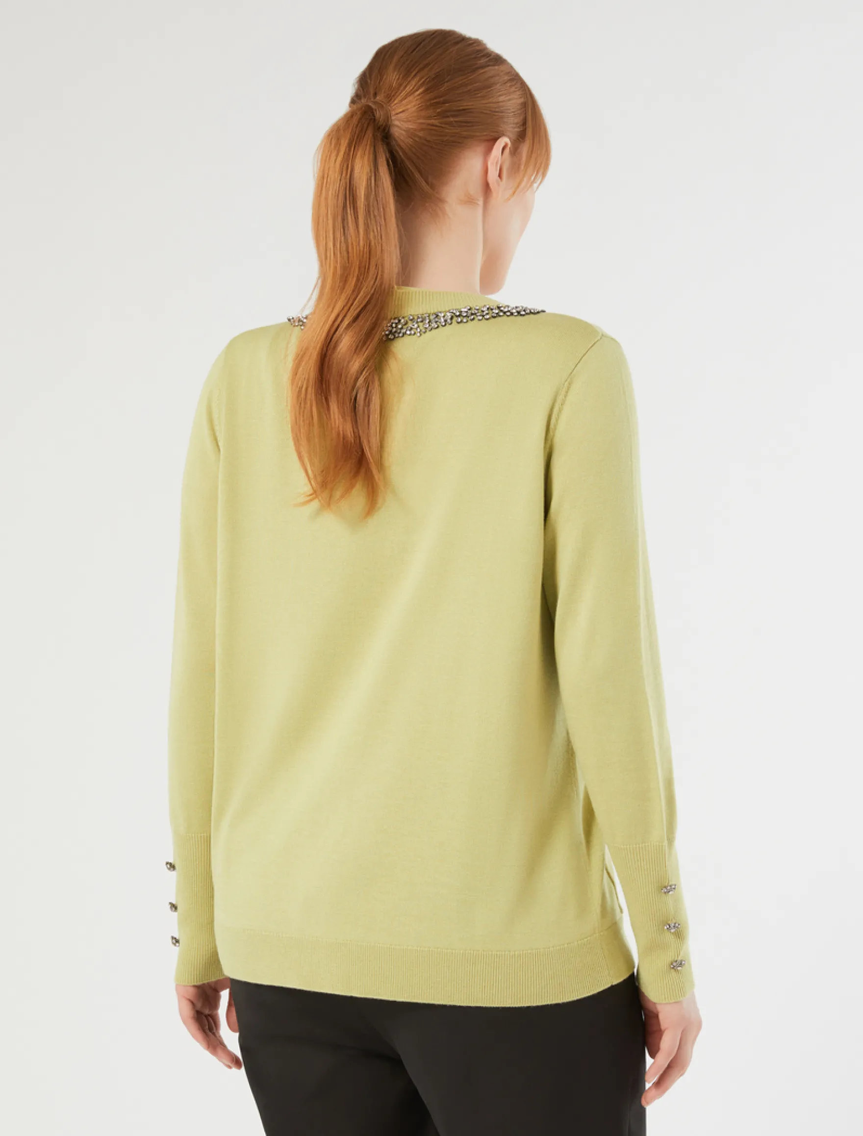 Cardigan in seta e cachemire - LIME