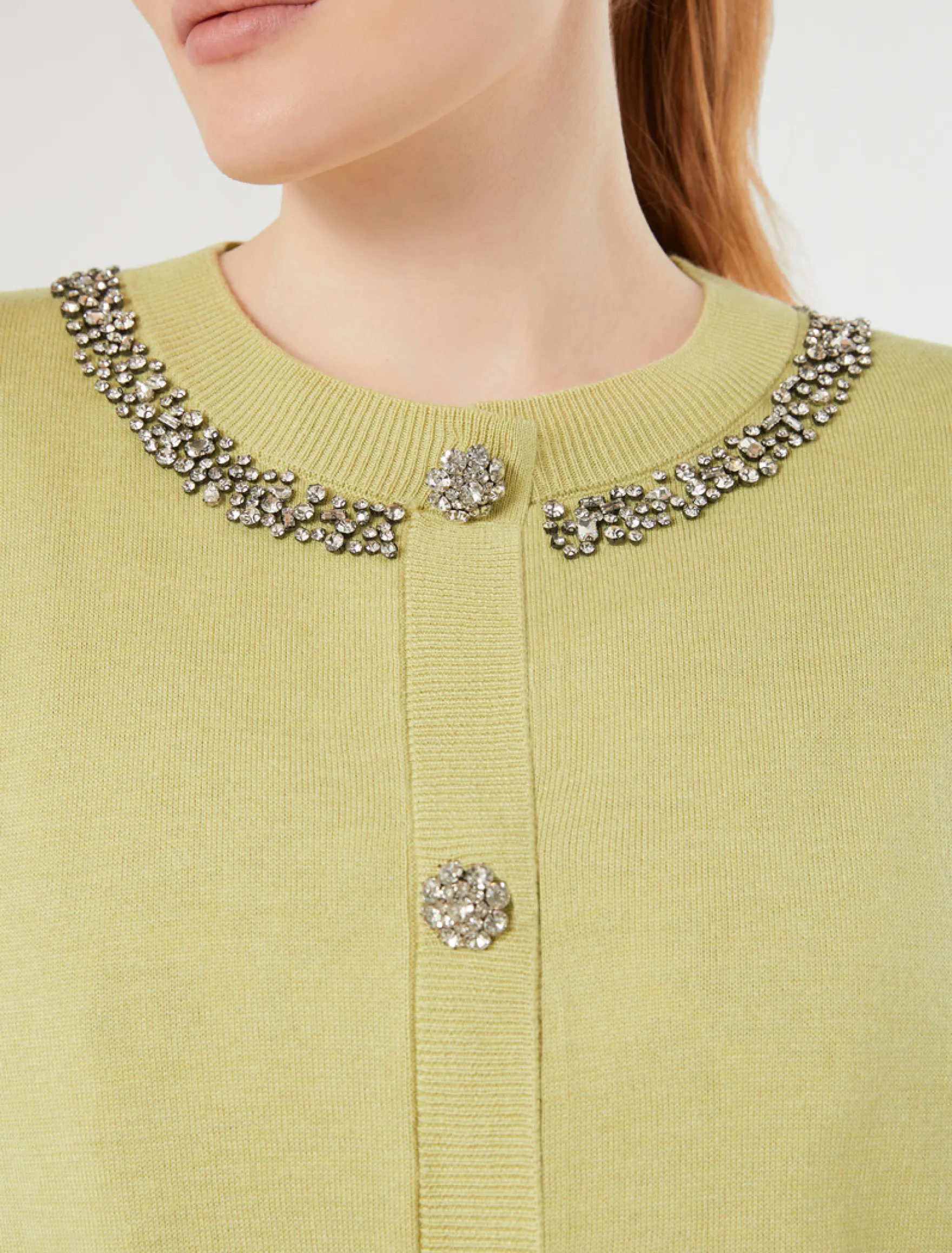 Cardigan in seta e cachemire - LIME