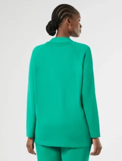 Cardigan in seta e cotone - VERDE SMERALDO