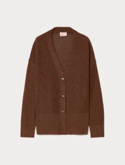 Cardigan in viscosa lurex - CARAMELLO