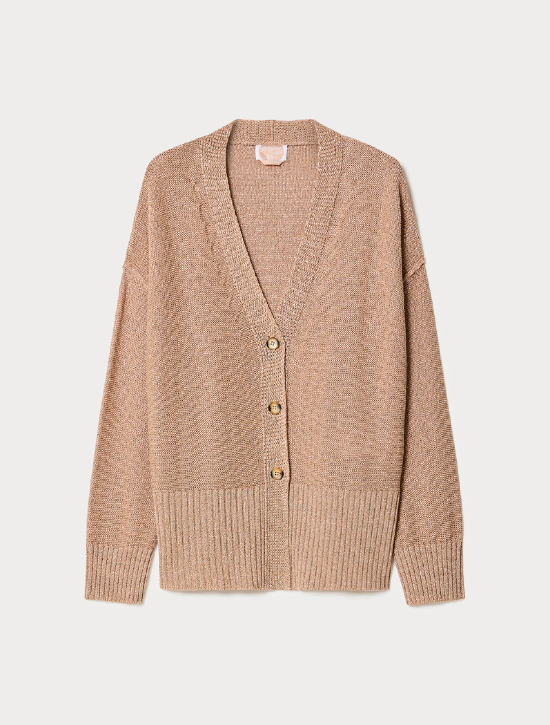 Cardigan in viscosa lurex - ROSA ANTICO