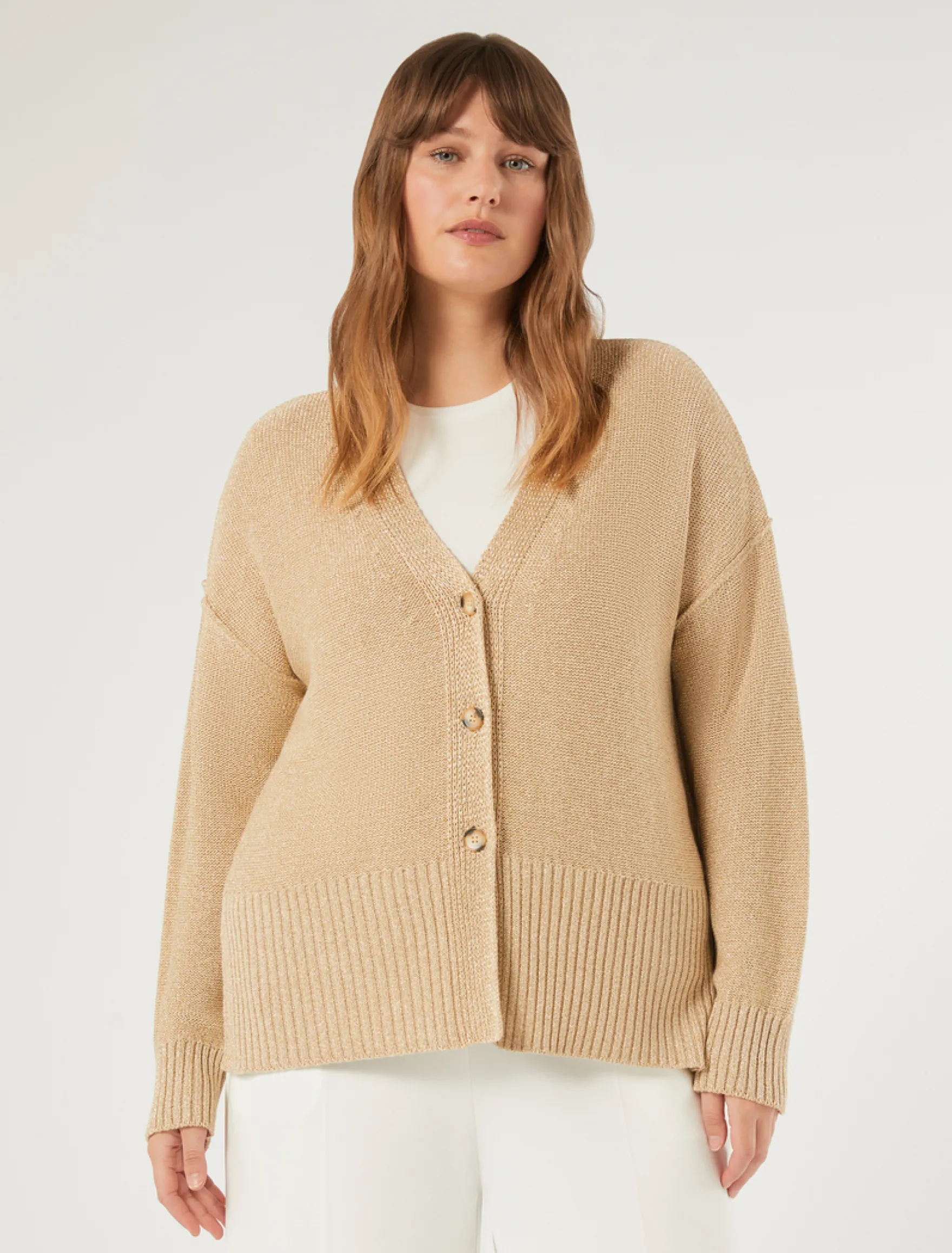 Cardigan in viscosa lurex - VANIGLIA