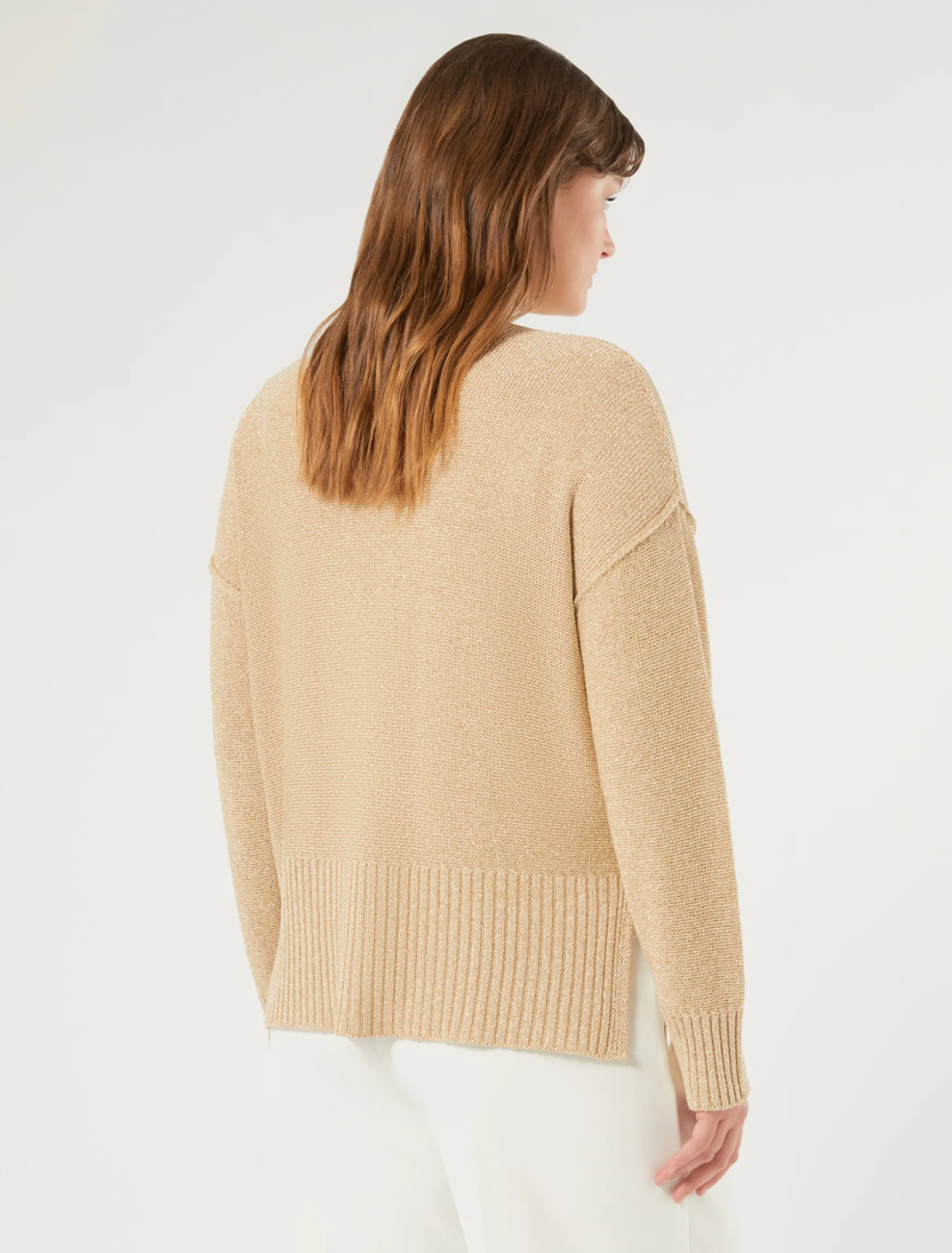 Cardigan in viscosa lurex - VANIGLIA