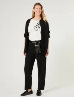 Cardigan in viscosa - NERO
