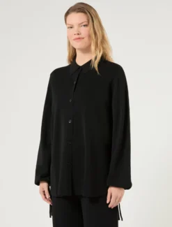 Cardigan in viscosa - NERO