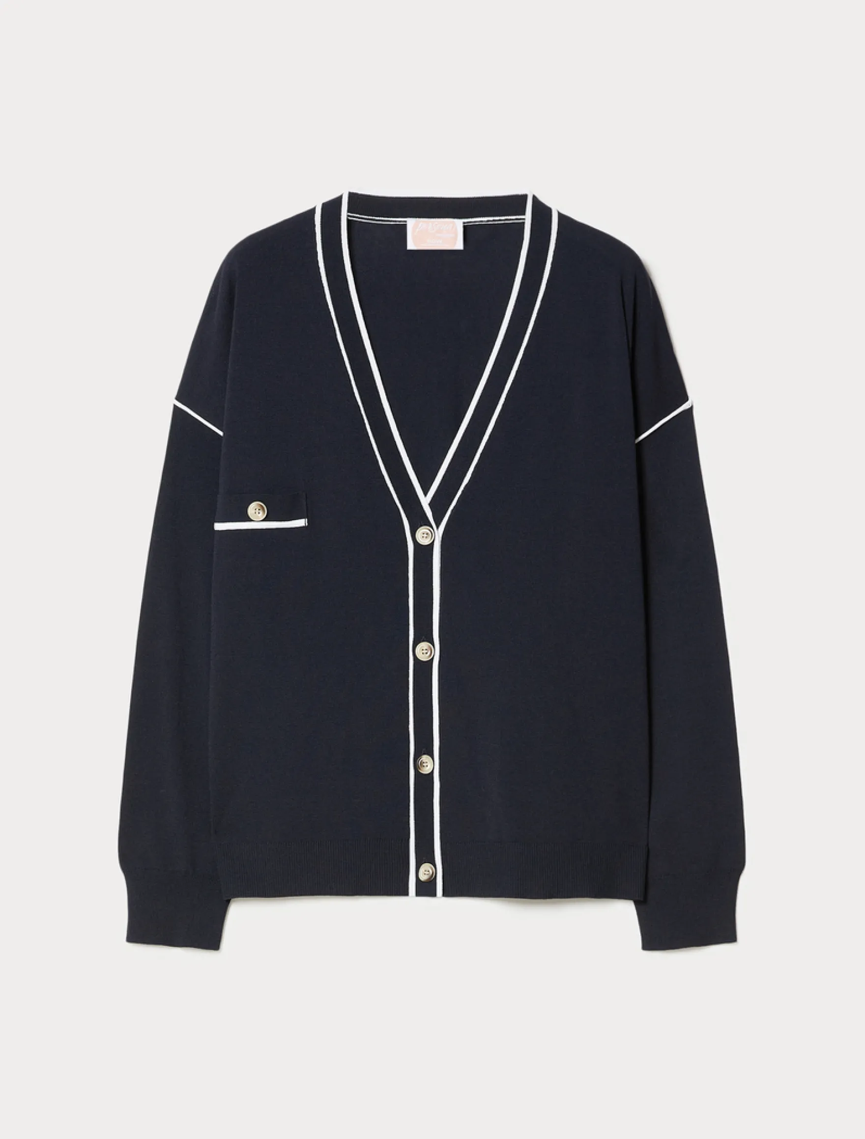 Cardigan in viscosa stretch - BLU NOTTE