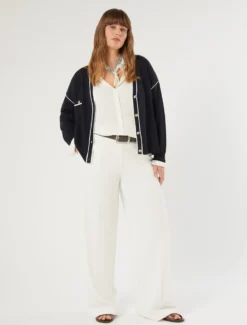 Cardigan in viscosa stretch - BLU NOTTE