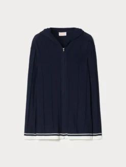 Cardigan in viscosa stretch - BLU NOTTE