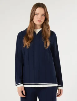 Cardigan in viscosa stretch - BLU NOTTE
