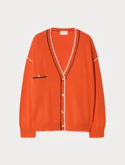 Cardigan in viscosa stretch - ROSSO
