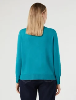 Cardigan in viscosa stretch - TURCHESE