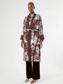 Cardigan jacquard - MATTONE ROSSO
