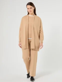 Cardigan lungo in viscosa - CAMMELLO
