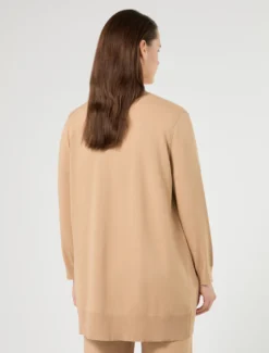 Cardigan lungo in viscosa - CAMMELLO