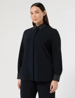Casacca in cady - BLU NOTTE