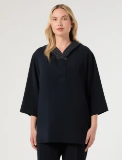 Casacca in cady - BLU NOTTE