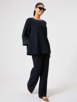 Casacca in cady - BLU NOTTE