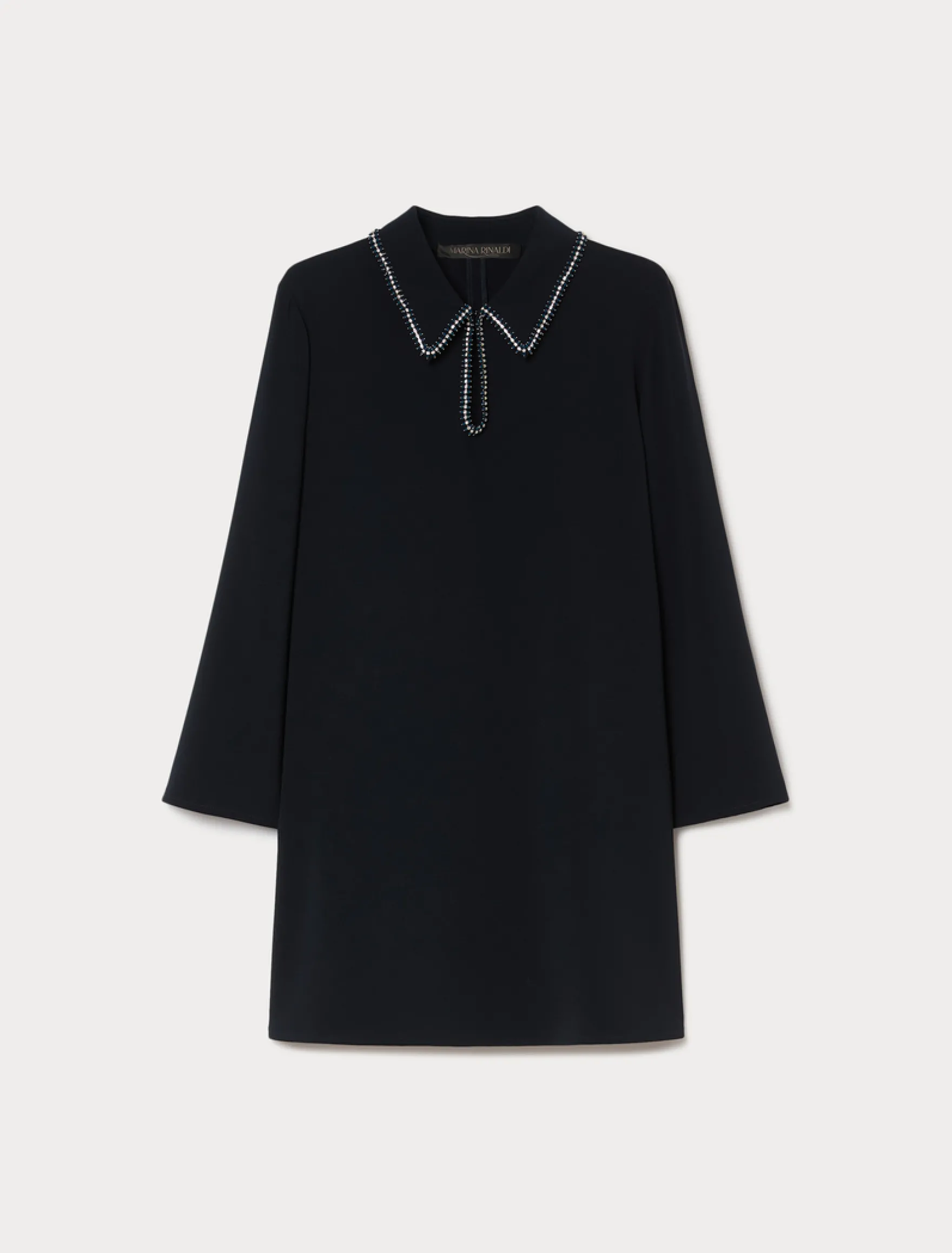 Casacca in cady con ricamo - BLU NOTTE