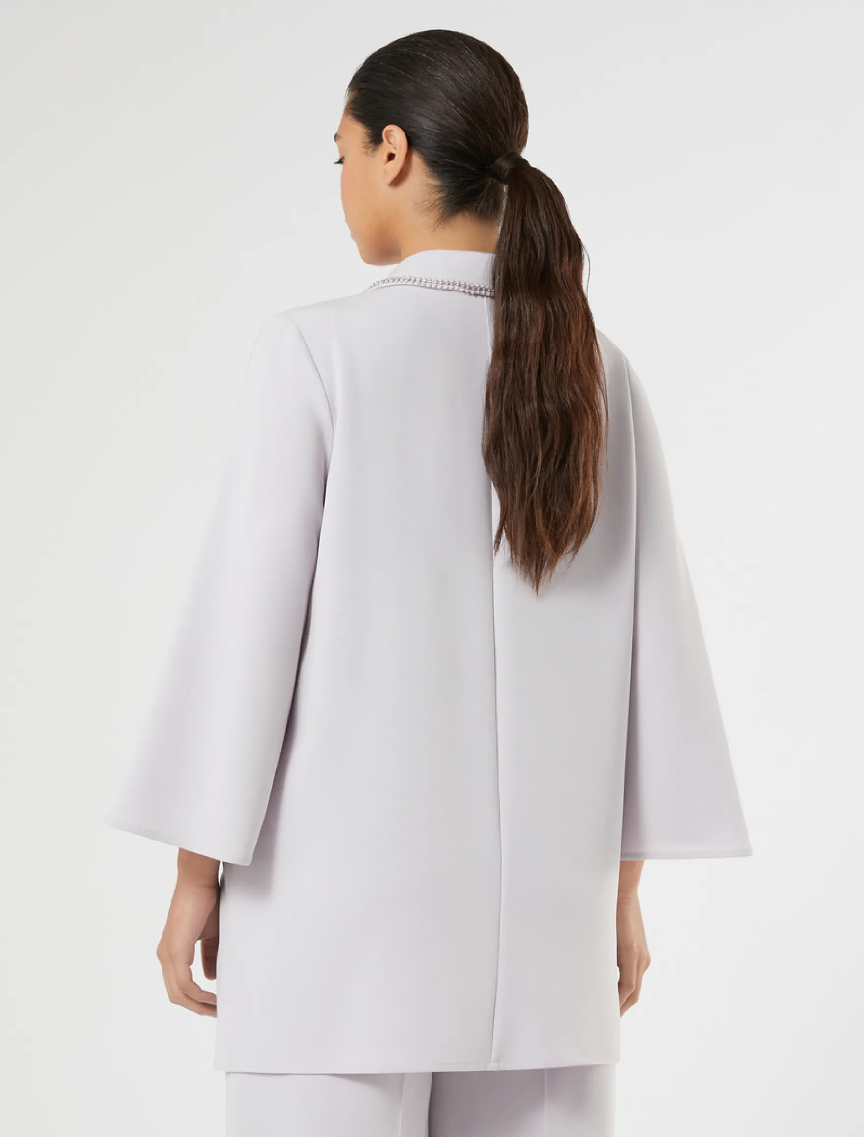 Casacca in cady con ricamo - LAVANDA