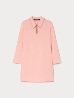 Casacca in cady con ricamo - ROSA