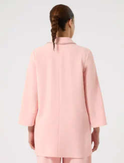 Casacca in cady con ricamo - ROSA