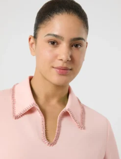 Casacca in cady con ricamo - ROSA
