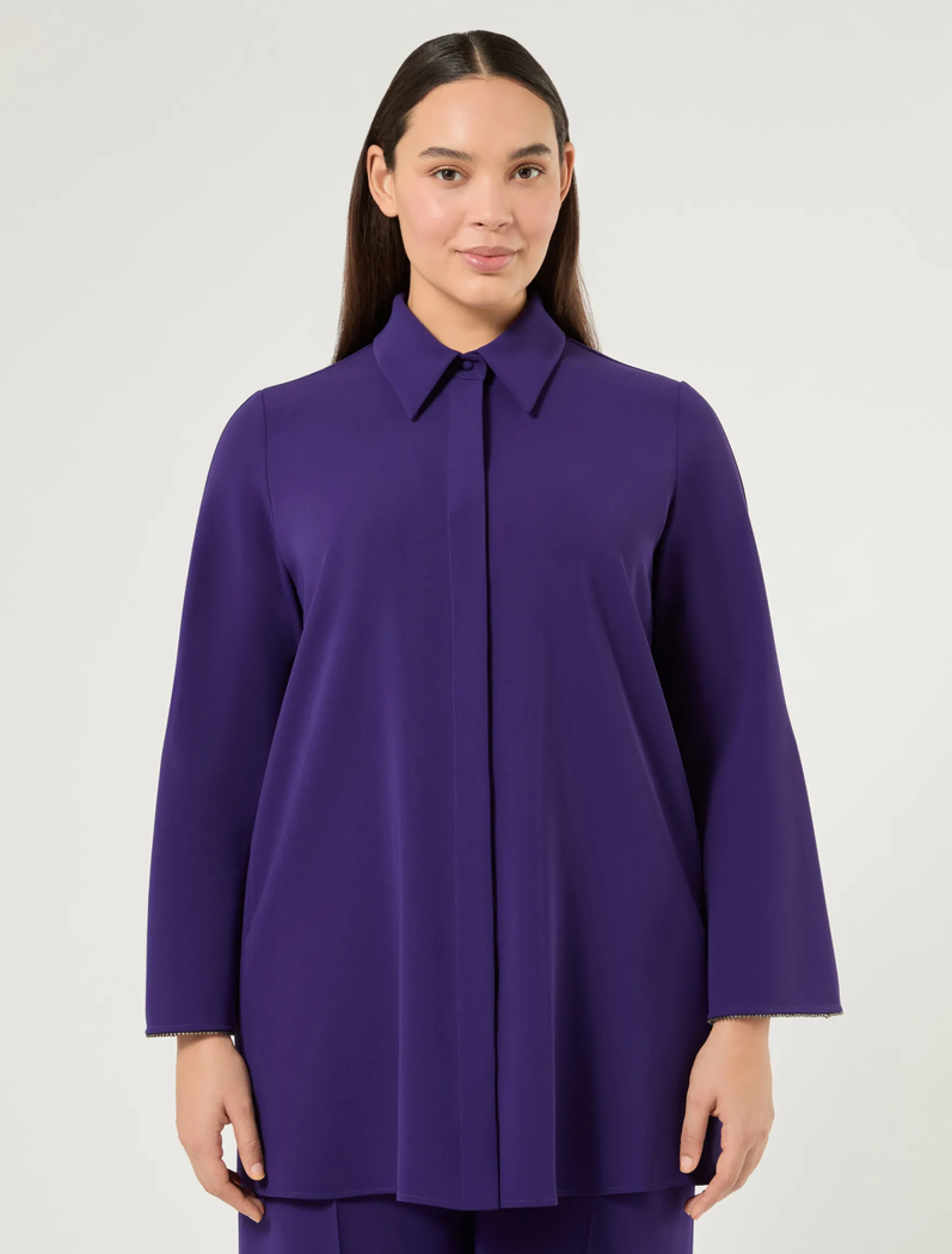 Casacca in cady con strass - VIOLA