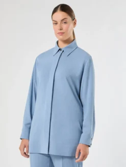 Casacca in cady mélange - AZZURRO