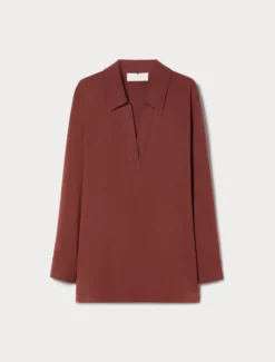Casacca in cady mélange - MATTONE ROSSO