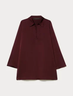 Casacca in crêpe envers satin - ROSSO VIOLA