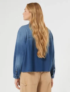 Casacca in gabardina di cotone - BLU MARINO