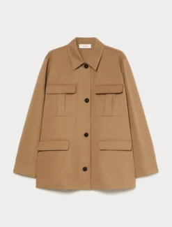 Casacca in gabardina di cotone - MARRONE BEIGE