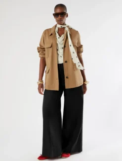 Casacca in gabardina di cotone - MARRONE BEIGE