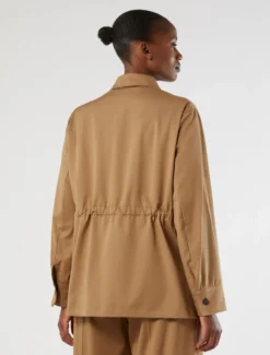 Casacca in gabardina di cotone - MARRONE BEIGE