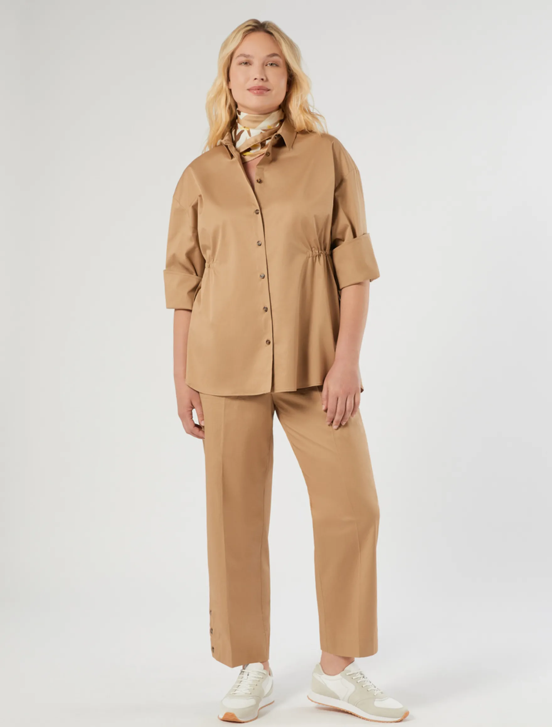 Casacca in gabardina di cotone stretch - BISCOTTO