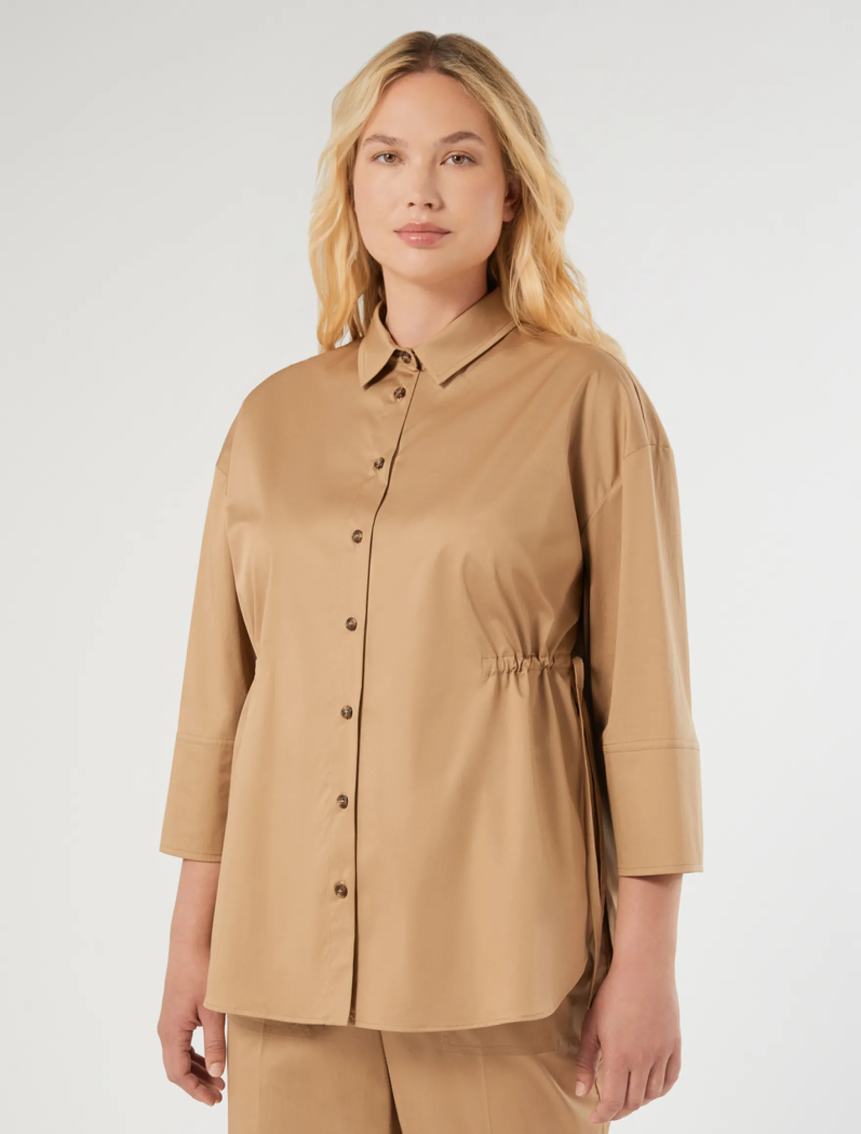 Casacca in gabardina di cotone stretch - BISCOTTO
