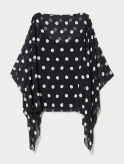 Casacca in georgette a pois - BLU MARINO