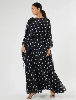 Casacca in georgette a pois - BLU MARINO