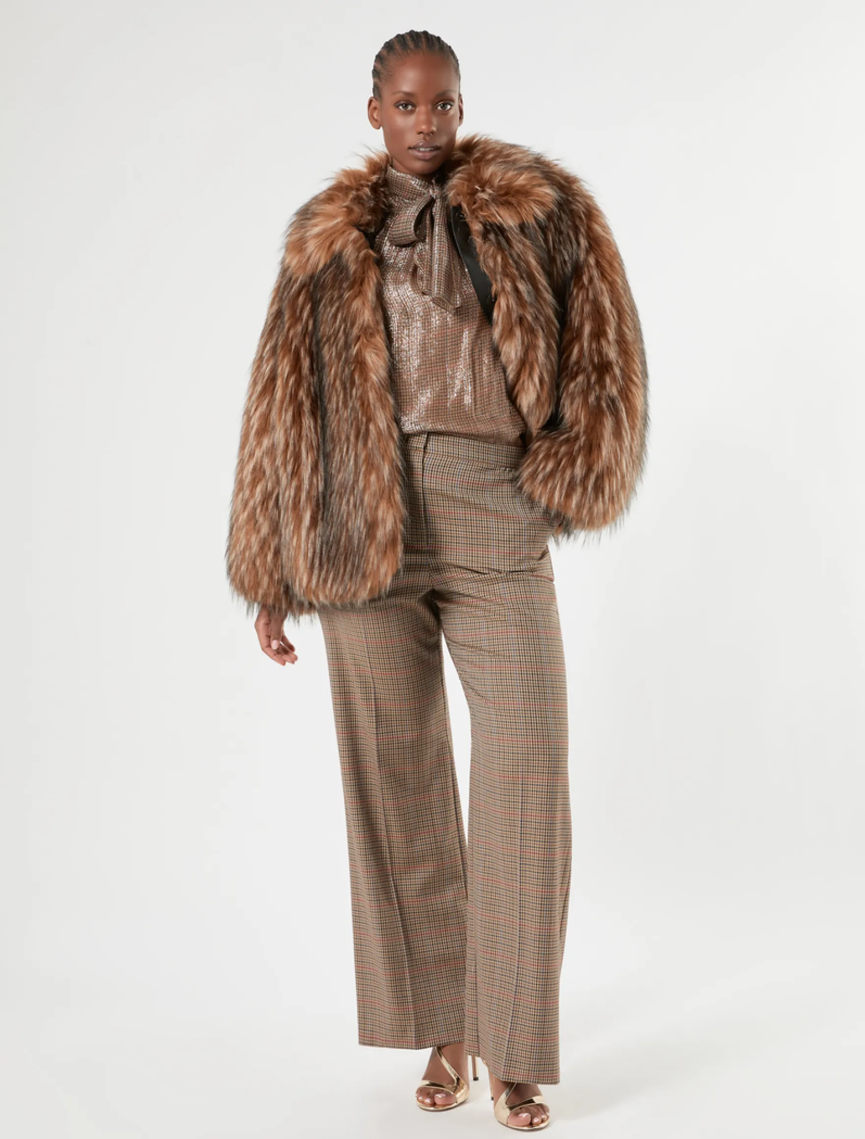 Casacca in georgette di seta - ORO CAMMELLO