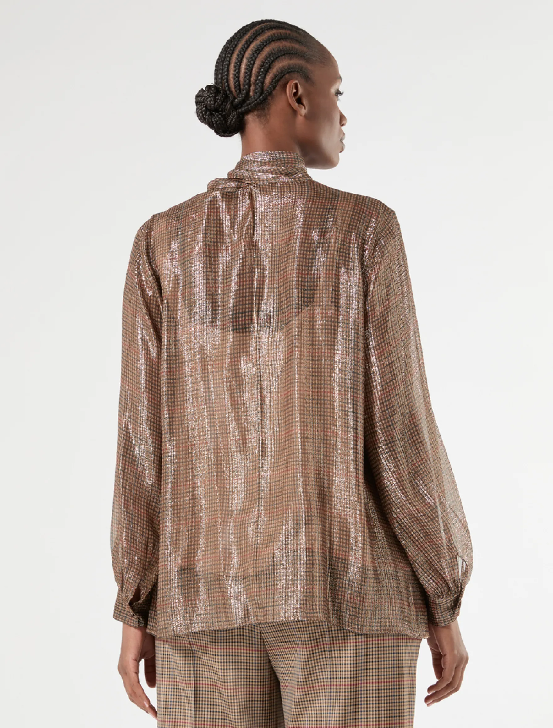 Casacca in georgette di seta - ORO CAMMELLO